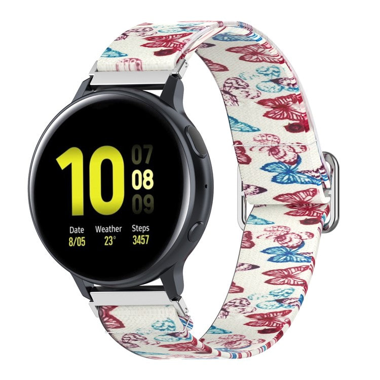 20mm Nylon Watch Band Replacement Watchstrap for Samsung Galaxy Watch Active/Active 2 - Butterfly
