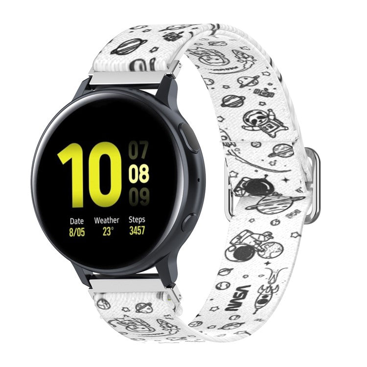 20mm Nylon Watch Band Replacement Watchstrap for Samsung Galaxy Watch Active/Active 2 - Universe