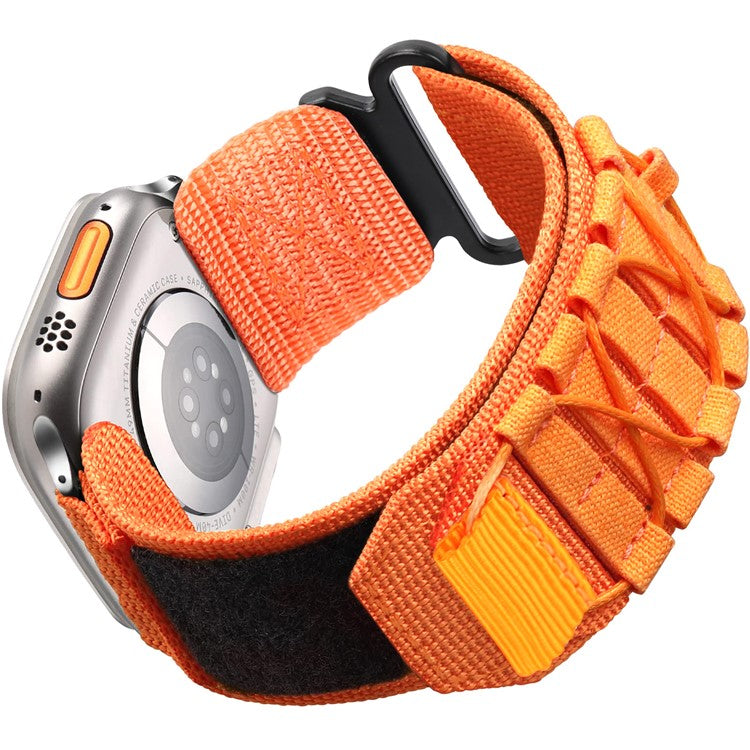 Watch Band For Apple Watch Series 10 9 8 7 SE 6 5 4 3 2 1 42mm 41mm 40mm 38mm Nylon Woven Magic Tape Strap - Orange