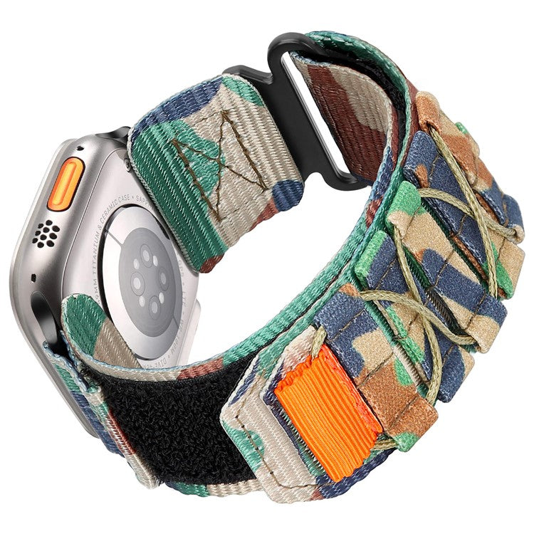 Watch Band For Apple Watch Series 10 9 8 7 SE 6 5 4 3 2 1 42mm 41mm 40mm 38mm Nylon Woven Magic Tape Strap - Jungle Camouflage