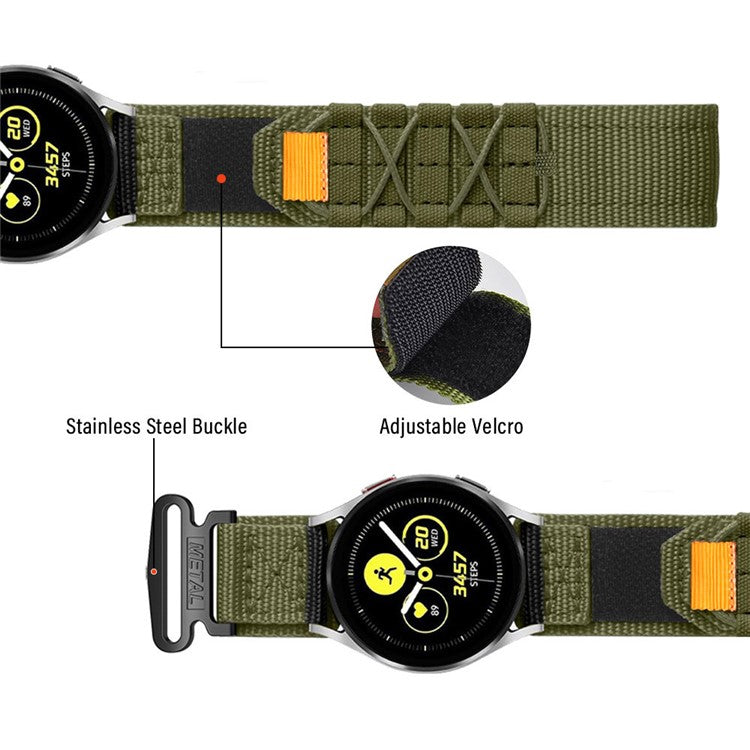 20mm Watch Band For Samsung Galaxy Watch6 Classic 47mm 43mm  /  Huawei Watch GT 3 Pro 43mm  /  GT 3 42mm Nylon Woven Magic Tape Strap - Digital Camouflage