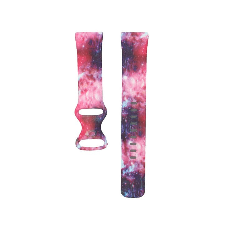 Pattern Printing Design Silicone Watch Band Strap Replacement Size L for Fitbit Versa 3 - Style A
