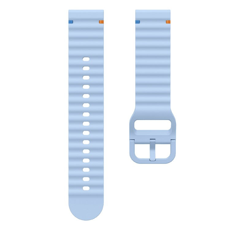 Watch Band For Garmin Vivomove 3 / Samsung Galaxy Watch3 41mm / Huawei Watch GT 2 42mm , 20mm Silicone Strap with Wave Pattern - Baby Blue