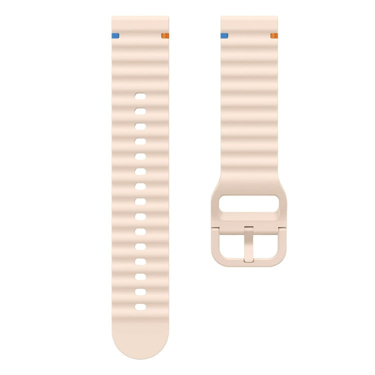 22mm Watch Band for Samsung Galaxy Watch3 45mm / Watch 46m / Huawei Watch GT Wavy Pattern Silicone Strap - Pink
