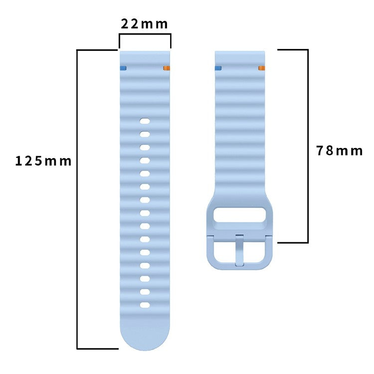 22mm Watch Band for Samsung Galaxy Watch3 45mm / Watch 46m / Huawei Watch GT Wavy Pattern Silicone Strap - Pink