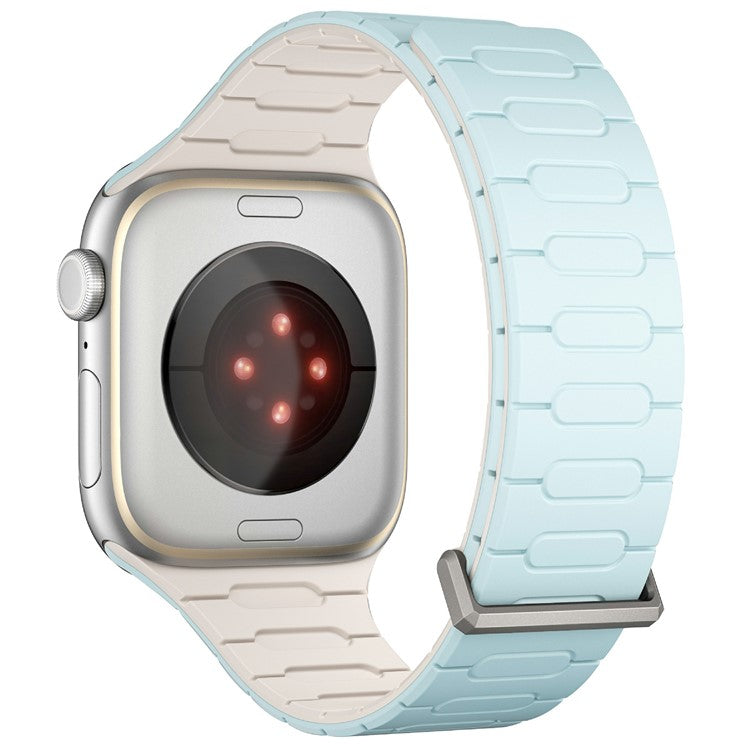 AP Magnetic Watch Band for Apple Watch Series 10 Ultra 9 8 7 SE 6 5 4 3 2 1 46mm 49mm 45mm 44mm 42mm Silicone Sport Strap - Baby Blue+Starlight