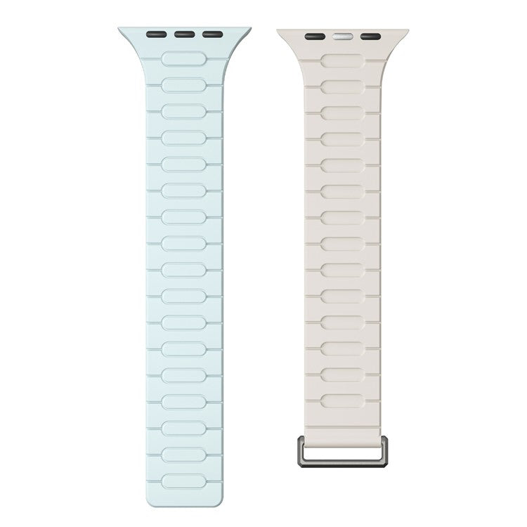 AP Magnetic Watch Band for Apple Watch Series 10 Ultra 9 8 7 SE 6 5 4 3 2 1 46mm 49mm 45mm 44mm 42mm Silicone Sport Strap - Baby Blue+Starlight