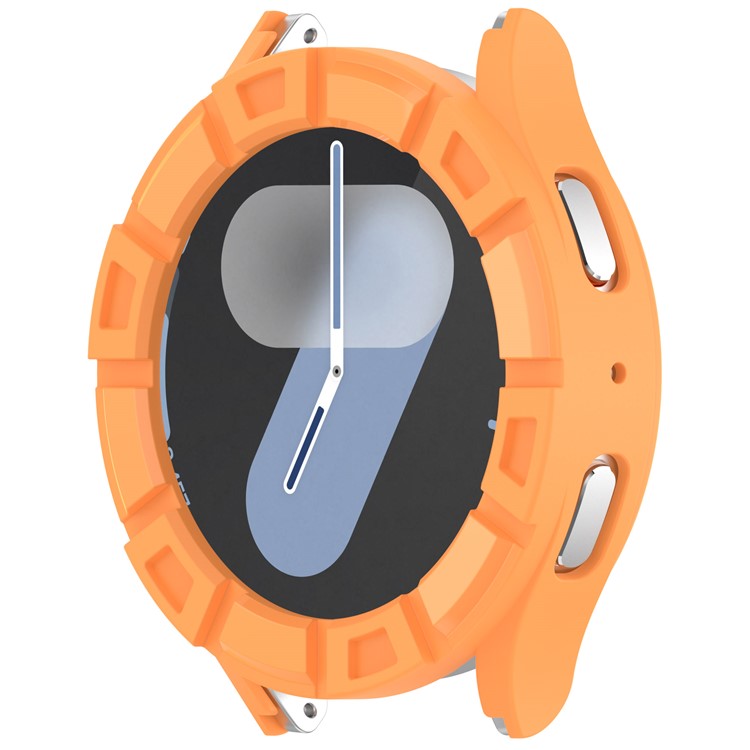 For Samsung Galaxy Watch7 44mm Watch Case Hollow Armor Soft TPU Watch Frame - Orange