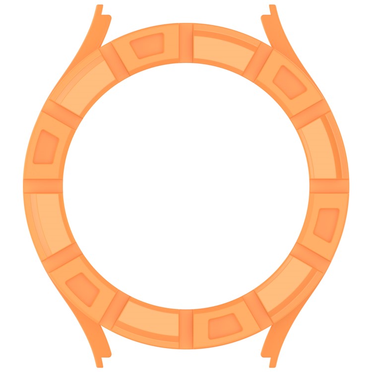 For Samsung Galaxy Watch7 44mm Watch Case Hollow Armor Soft TPU Watch Frame - Orange