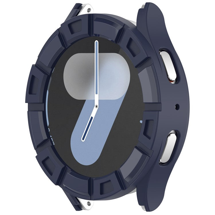 For Samsung Galaxy Watch7 44mm Watch Case Hollow Armor Soft TPU Watch Frame - Blue