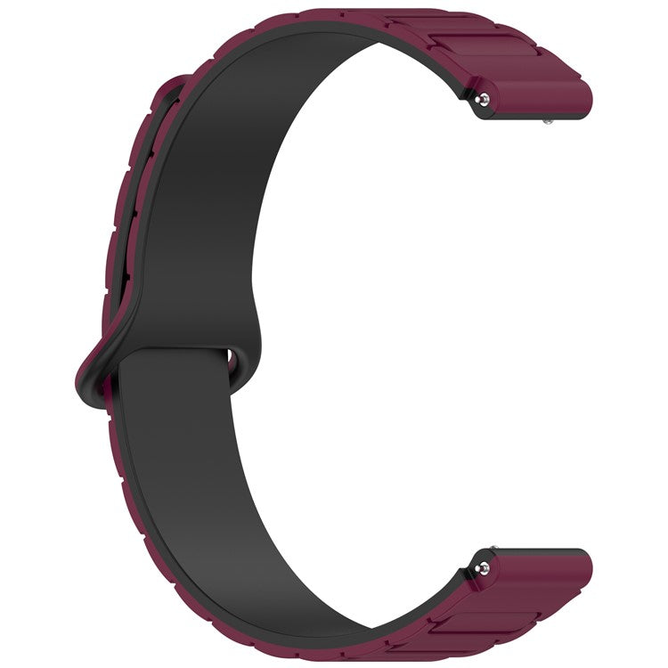 Magnetic Silicone Strap for Xiaomi Smart Band 9 NFC / 9 / 8 NFC / 8 Replacement Wristband with Connectors - Wine Red+Black