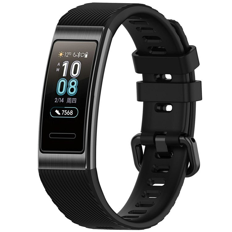 For Huawei Band 4 Pro TER-B29S / 3 Pro Replacement Strap Adjustable Silicone Watch Band (Free Size) - Black