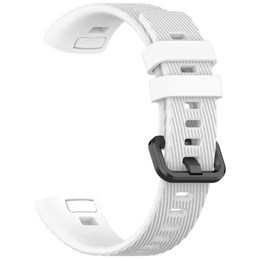 For Huawei Band 4 Pro TER-B29S / 3 Pro Replacement Strap Adjustable Silicone Watch Band (Free Size) - White
