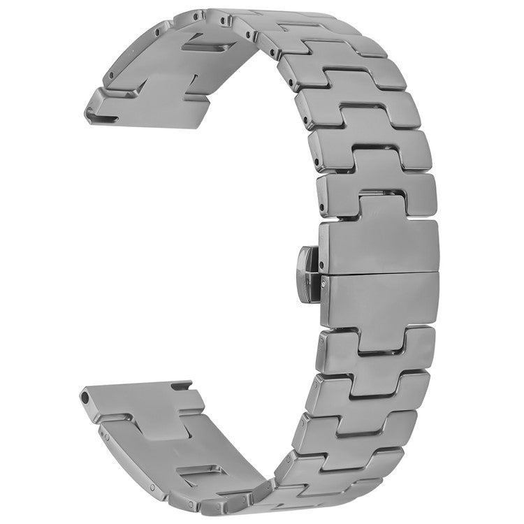 For Huawei Watch 4 / 4 Pro Replacement Strap H Type Metal Watch Band - Titanium Grey