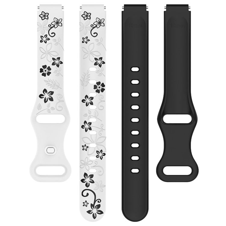 For Xiaomi Smart Band 9 / 8 Embossed Silicone Dual Color Strap Replacement Wristband - White+Black
