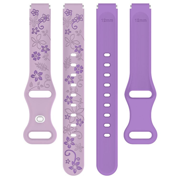 For Xiaomi Smart Band 9 / 8 Embossed Silicone Dual Color Strap Replacement Wristband - Lavender+Purple