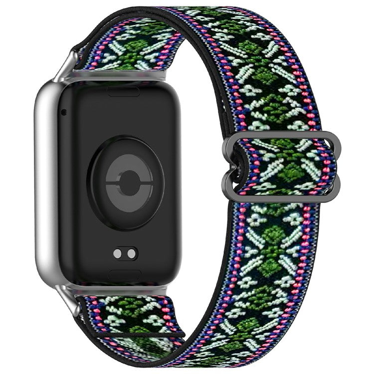 Replacement Strap for Xiaomi Smart Band 9 Pro / 8 Pro / Redmi Watch 5 / 4 Adjustable Elastic Nylon Watch Band - Green Purple