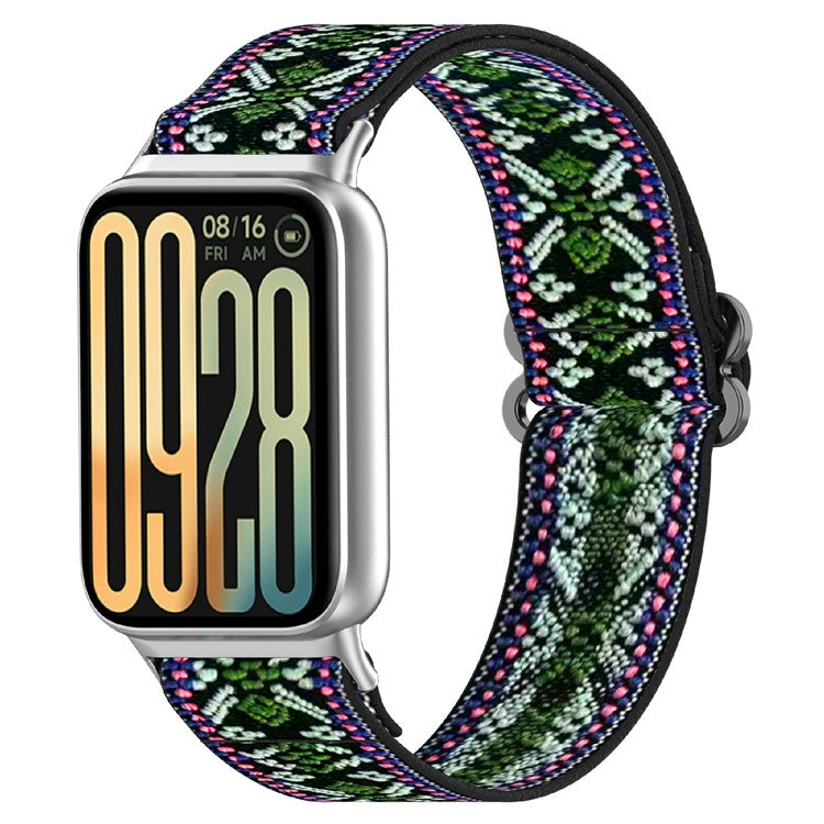 Replacement Strap for Xiaomi Smart Band 9 Pro / 8 Pro / Redmi Watch 5 / 4 Adjustable Elastic Nylon Watch Band - Green Purple