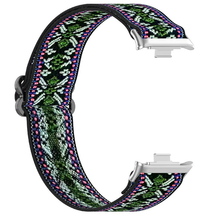 Replacement Strap for Xiaomi Smart Band 9 Pro / 8 Pro / Redmi Watch 5 / 4 Adjustable Elastic Nylon Watch Band - Green Purple