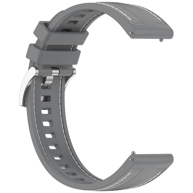 For Huawei Watch GT 5 46mm Replacement Strap 22mm Nylon Silicone Hybrid Watchband - Grey