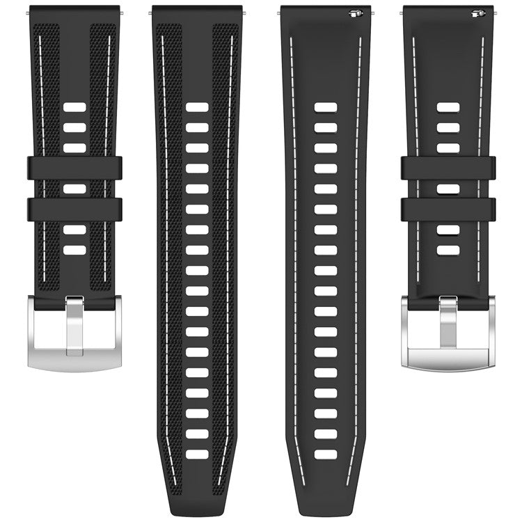 For Huawei Watch GT 5 46mm Replacement Strap 22mm Nylon Silicone Hybrid Watchband - Grey