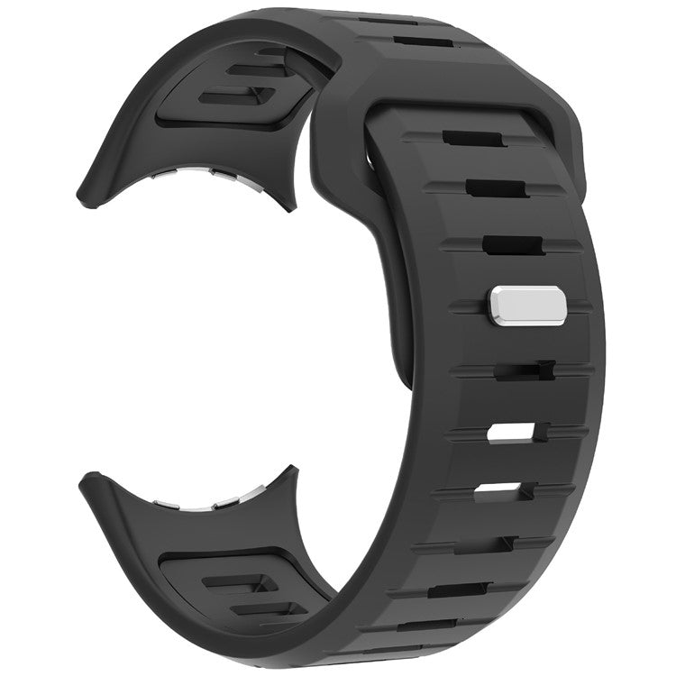 For Google Pixel Watch 3 45mm Replacement Watch Band Dual Color Silicone Strap - Black+Black