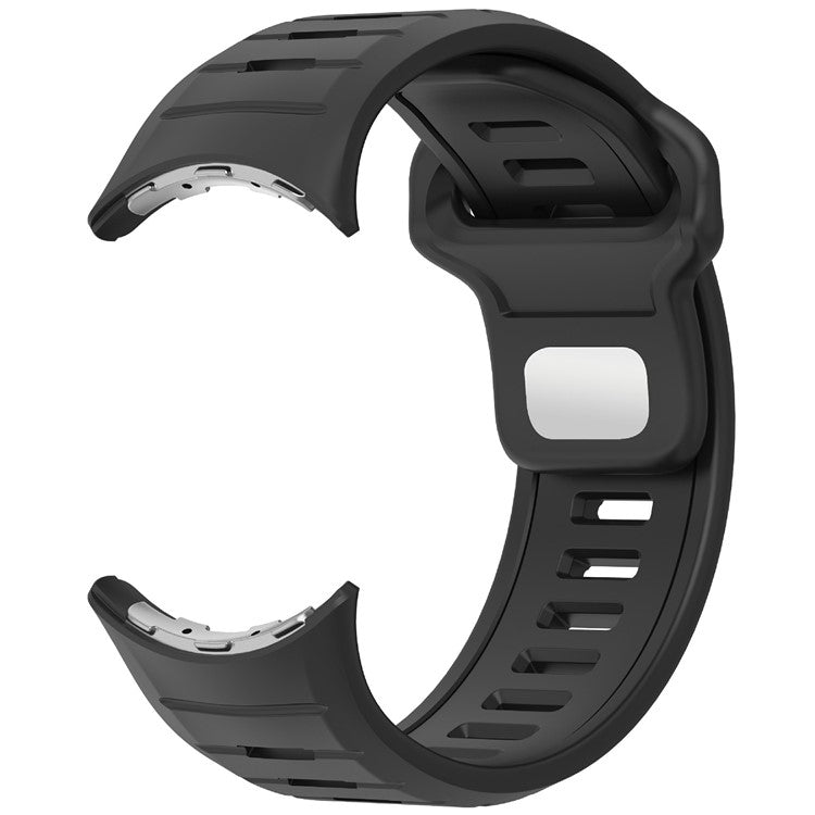 For Google Pixel Watch 3 45mm Replacement Watch Band Dual Color Silicone Strap - Black+Black