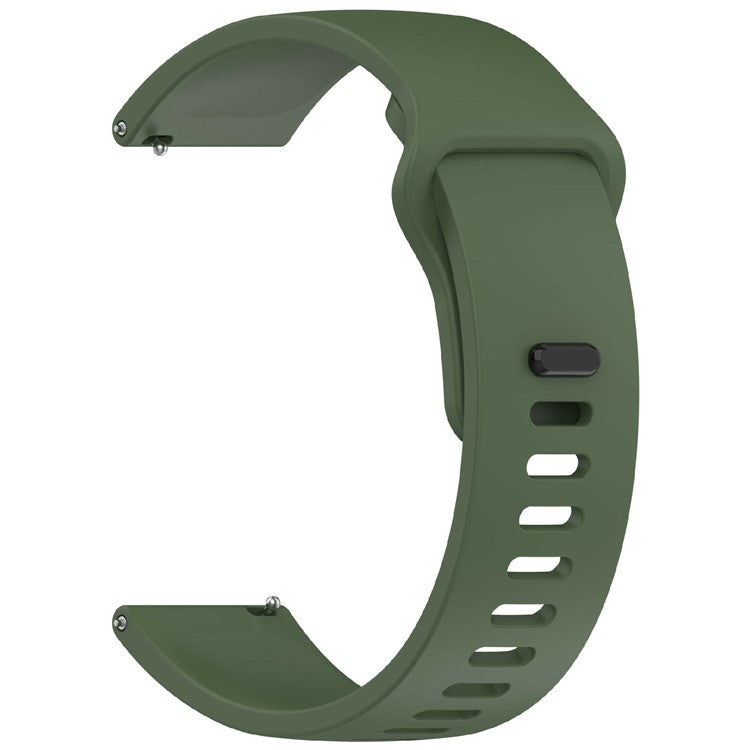 22mm Silicone Watch Band for Samsung Huawei Garmin Xiaomi Universal Wrist Strap - Dark Green