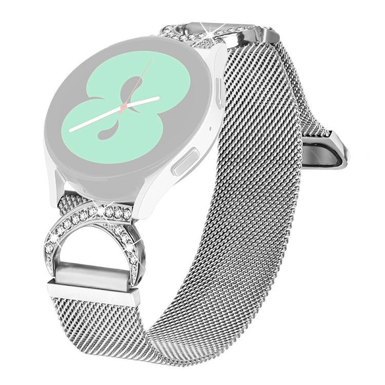 Watch Band for Huawei Watch GT 3 42mm Milanese Silver Metal Strap Rhinestone Decor