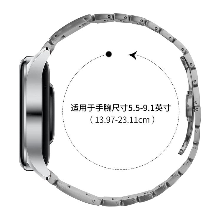 For Huami Amazfit Stratos 3 Replacement Strap H Type Metal Watch Band - Titanium