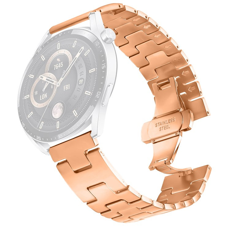 For Xiaomi Watch S2 46mm / 42mm Replacement Strap H Type Metal Watch Band - Rose Gold