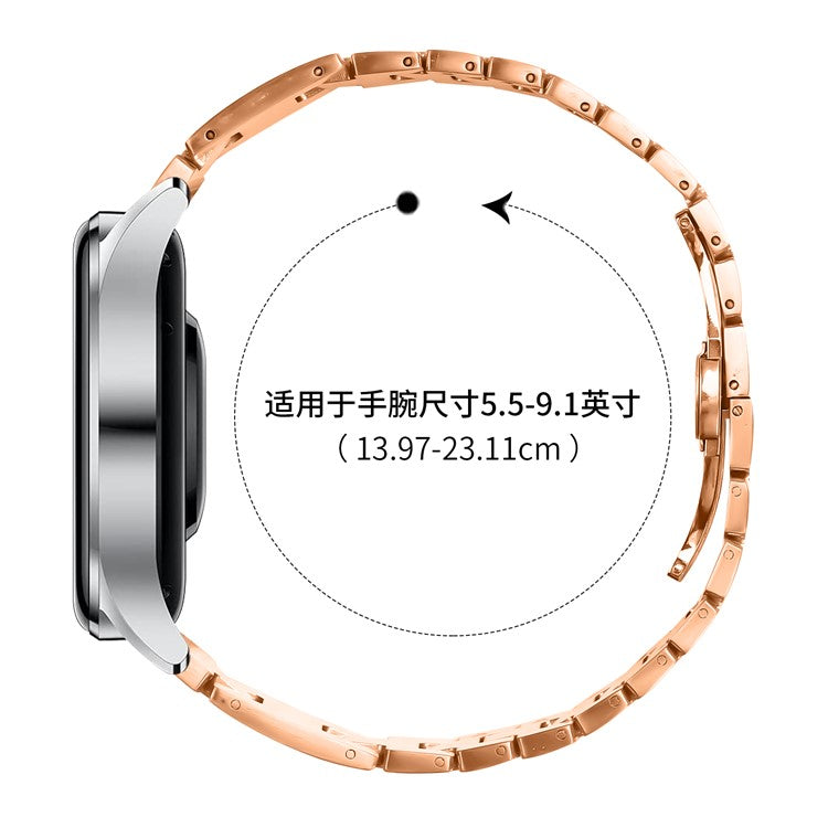 For Xiaomi Watch S2 46mm / 42mm Replacement Strap H Type Metal Watch Band - Rose Gold