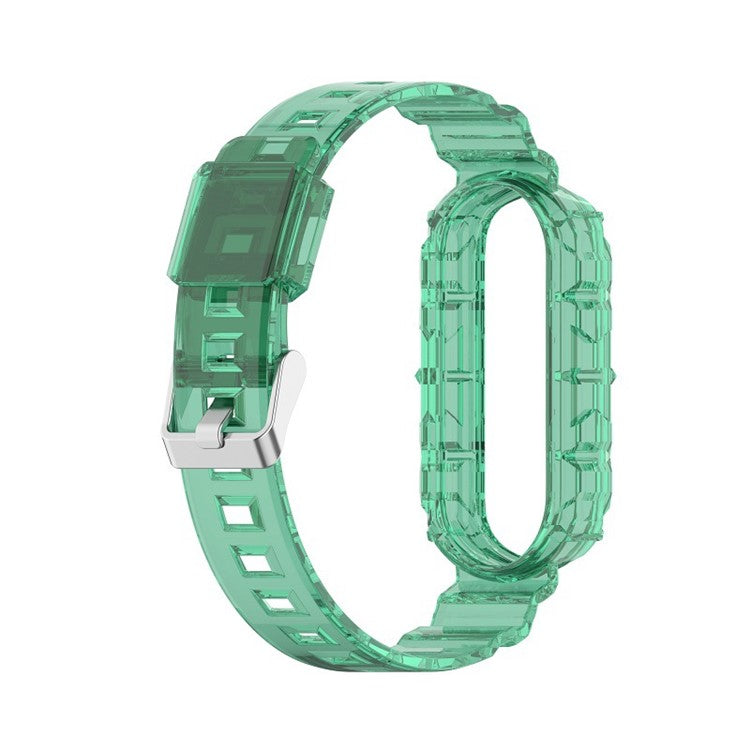 Solid Color TPU Smart Watch Band Replacement Wrist Strap for Xiaomi Mi Band 6 - Green