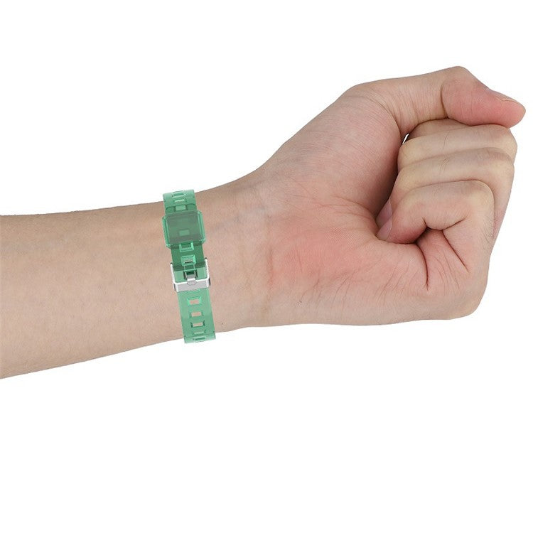 Solid Color TPU Smart Watch Band Replacement Wrist Strap for Xiaomi Mi Band 6 - Green