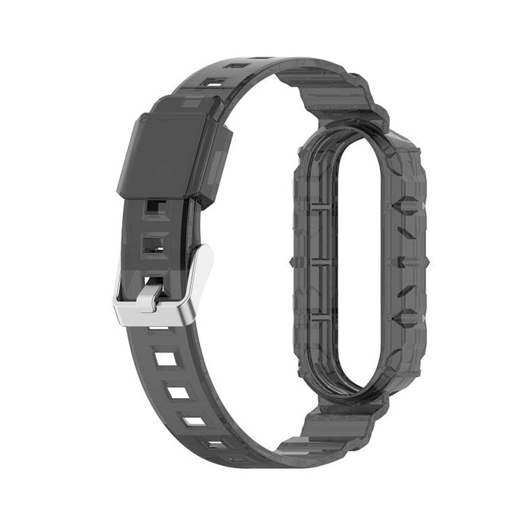 Solid Color TPU Smart Watch Band Replacement Wrist Strap for Xiaomi Mi Band 6 - Black