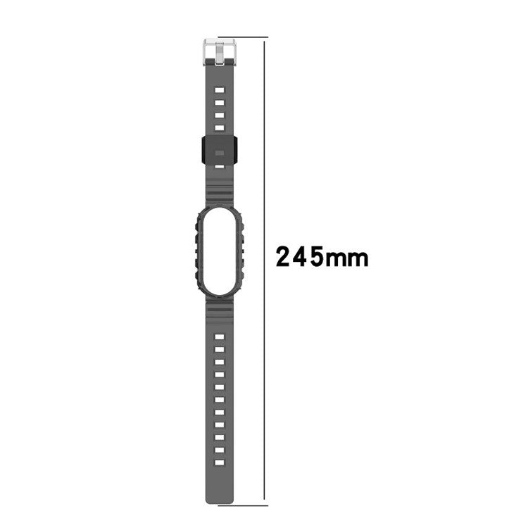 Solid Color TPU Smart Watch Band Replacement Wrist Strap for Xiaomi Mi Band 6 - Black