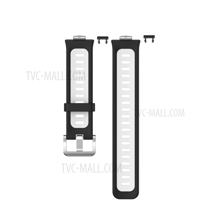 Soft Silicone Dual Color Watch Strap for Huawei Watch Fit - Black/White