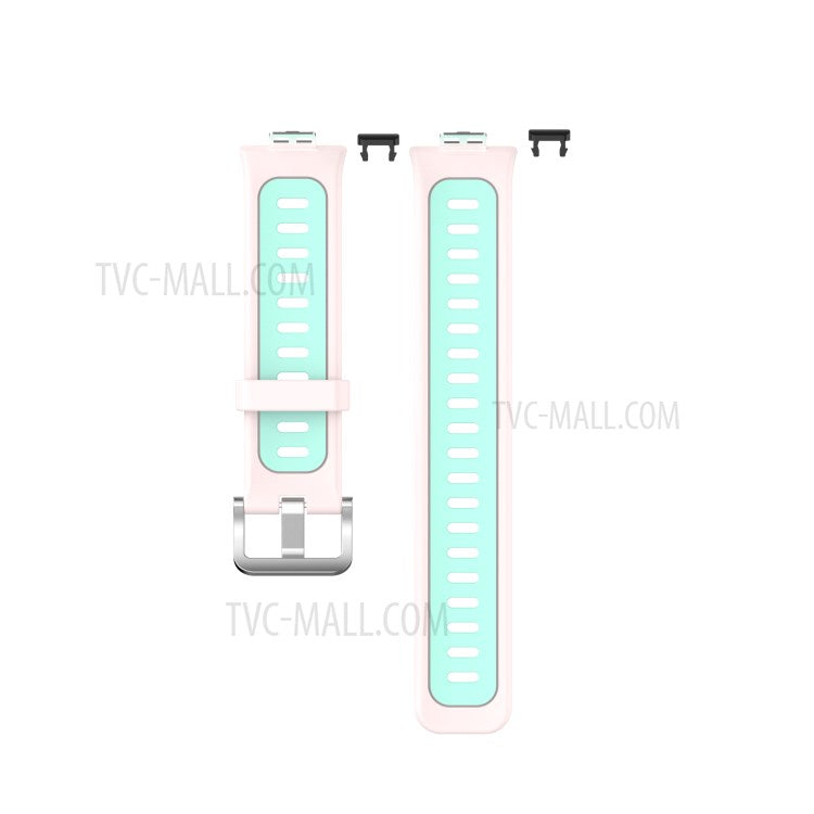 Soft Silicone Dual Color Watch Strap for Huawei Watch Fit - Pink/Teal