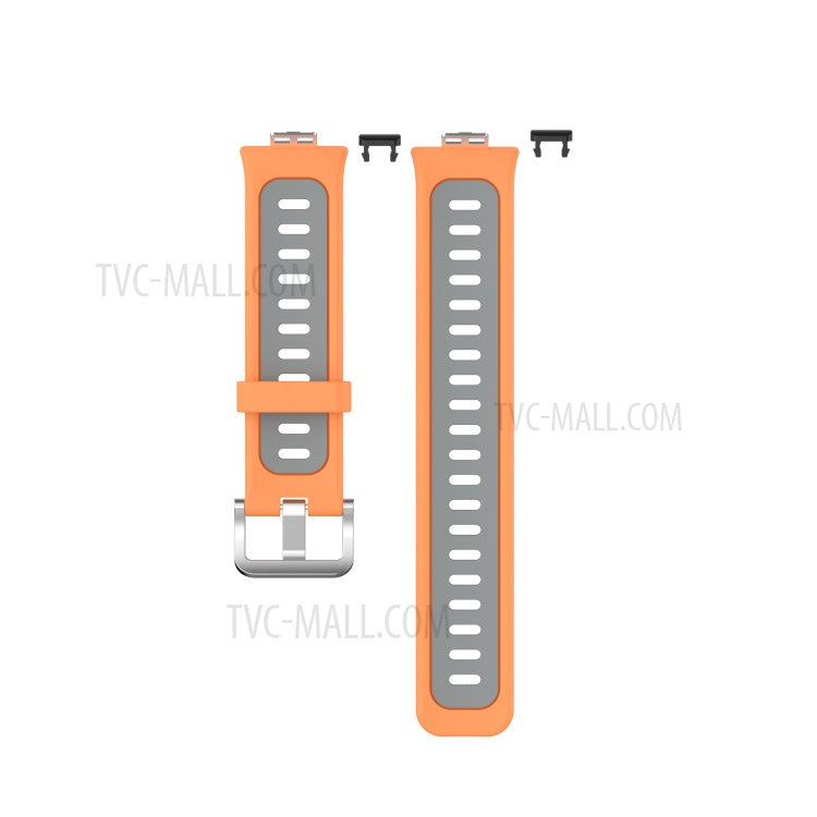 Soft Silicone Dual Color Watch Strap for Huawei Watch Fit - Orange/Grey
