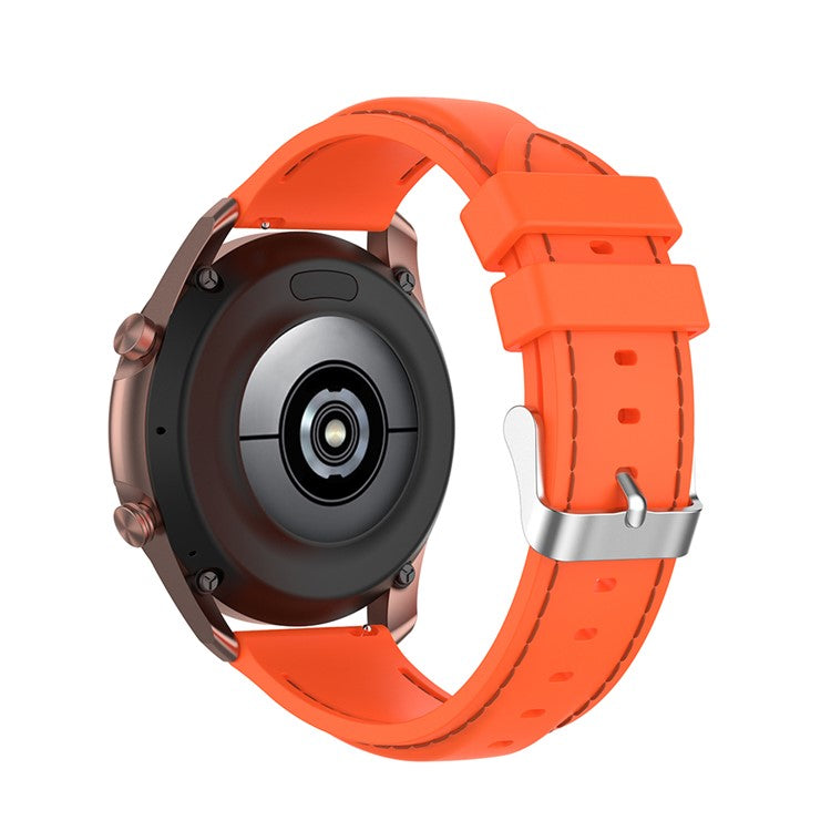 20mm Silicone Watchband Wrist Strap Replacement for Samsung Galaxy Watch4 Classic 46mm 42mm/Watch4 44mm 40mm/Galaxy Watch3 41mm/Amazfit GTS2 - Orange