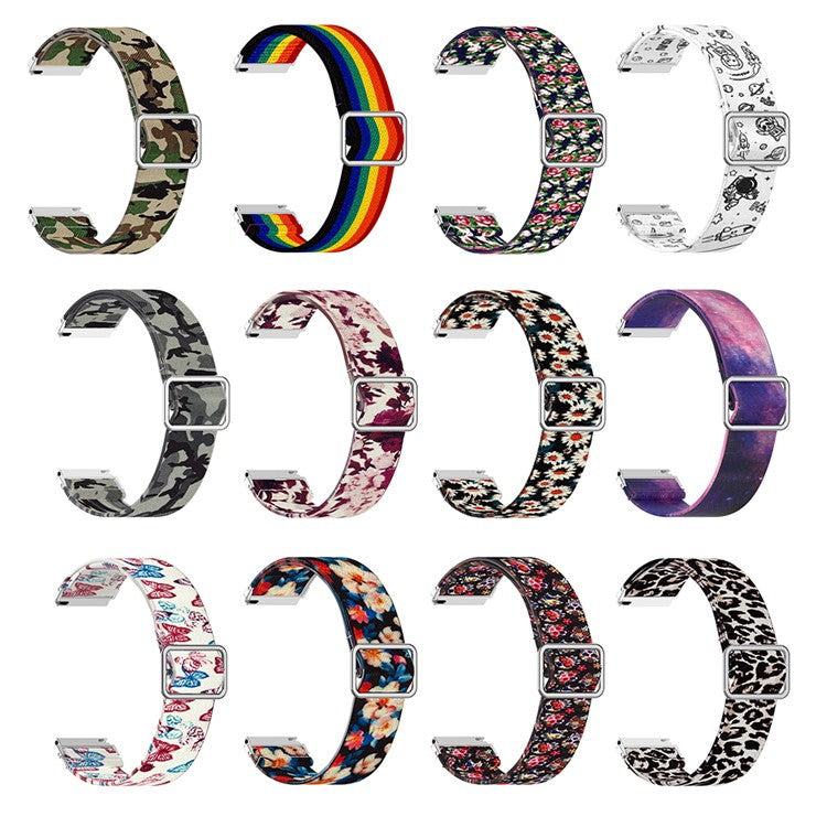 22mm Adjustable Printing Watchband Strap Replacement for Samsung Galaxy Watch3 45mm / Huawei Watch GT 2 Pro - Leopard