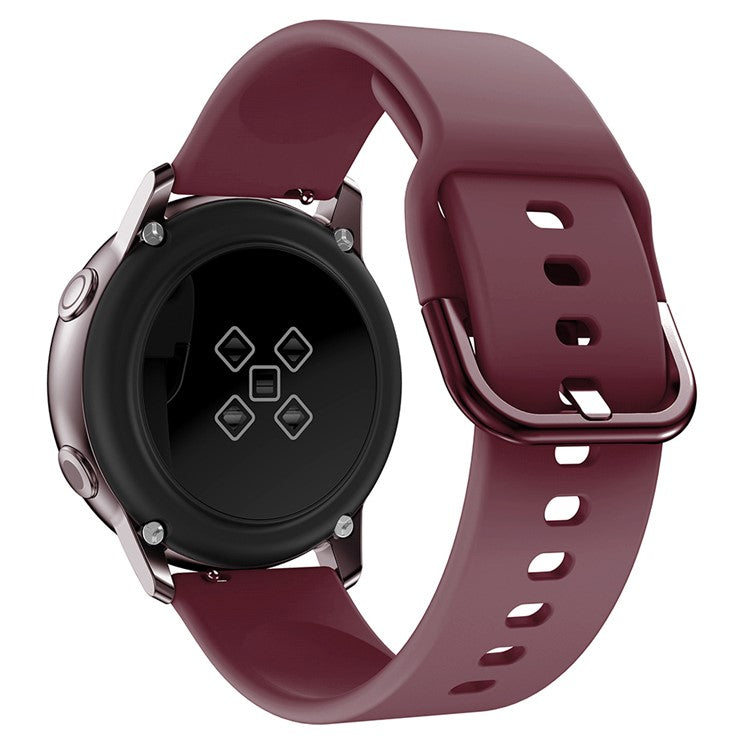 Silicone Solid Color Watch Strap for Garmin Vivoactive 4S, Vivomove 3S, Etc - Wine Red