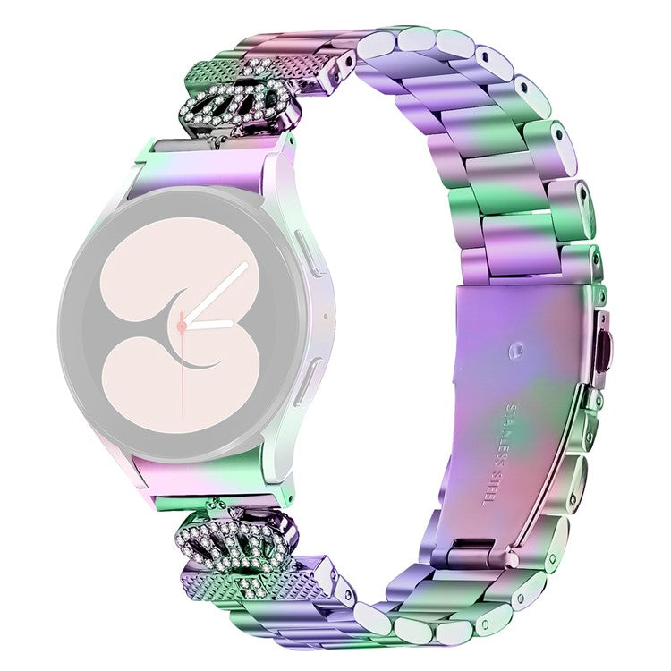 Metal Strap with Quick Release Connector for Samsung Galaxy Watch 5 Pro / 5 / 5 Active / 4 / 4 Classic / 4 Active Crown Shape Watch Band - Colorful