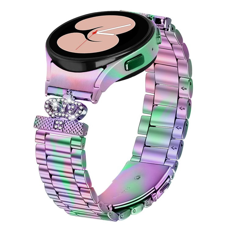Metal Strap with Quick Release Connector for Samsung Galaxy Watch 5 Pro / 5 / 5 Active / 4 / 4 Classic / 4 Active Crown Shape Watch Band - Colorful