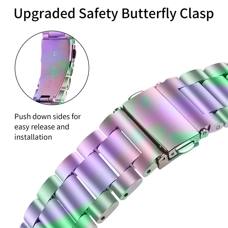 Metal Strap with Quick Release Connector for Samsung Galaxy Watch 5 Pro / 5 / 5 Active / 4 / 4 Classic / 4 Active Crown Shape Watch Band - Colorful