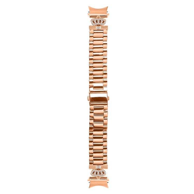 Metal Strap with Quick Release Connector for Samsung Galaxy Watch6 40mm / 44mm / 6 Classic 43mm / 47mm Crown Shape Watch Band - Rose Gold