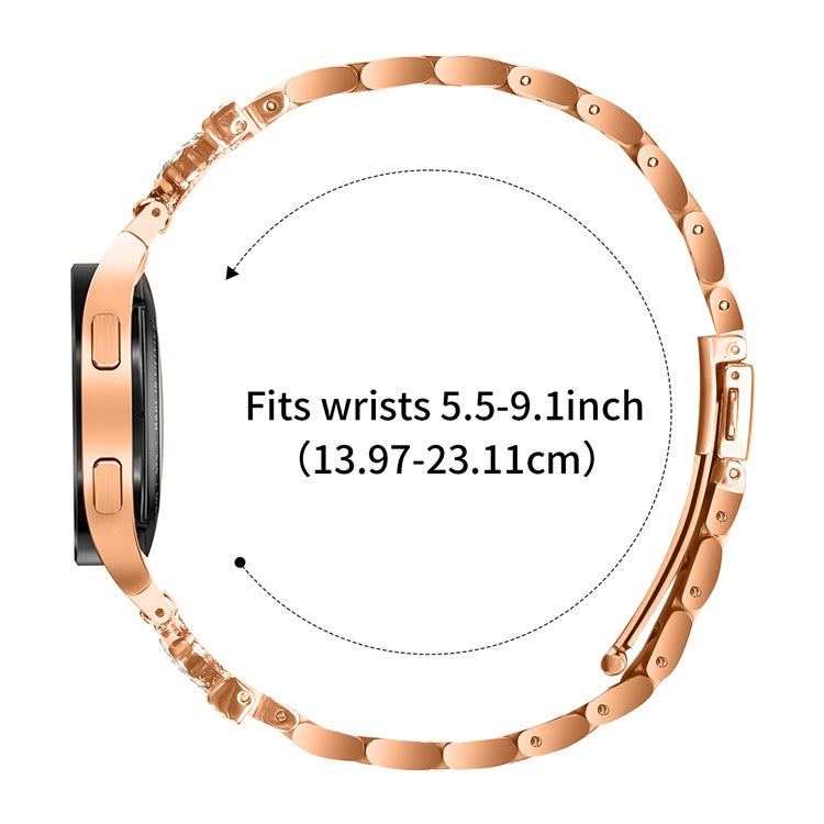 Metal Strap with Quick Release Connector for Samsung Galaxy Watch6 40mm / 44mm / 6 Classic 43mm / 47mm Crown Shape Watch Band - Rose Gold