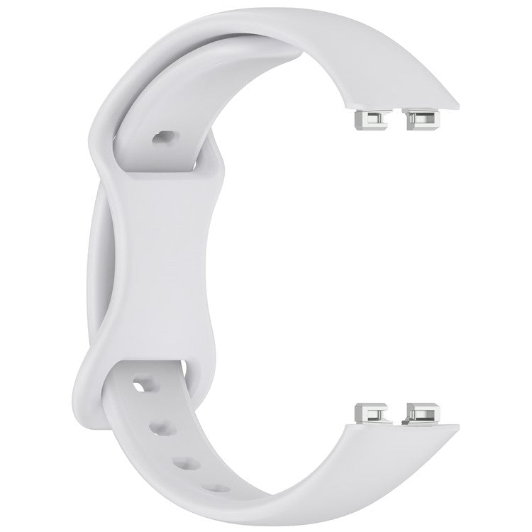 Silicone Watch Strap for Huawei Band 10 / 9 / 9 NFC / 8 / 8 NFC Butterfly Buckle Adjustable Replacement Band - Light Grey