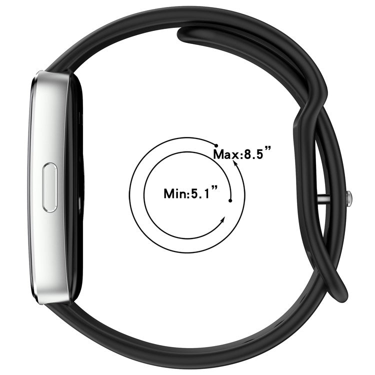 Silicone Watch Strap for Huawei Band 10 / 9 / 9 NFC / 8 / 8 NFC Butterfly Buckle Adjustable Replacement Band - Light Grey