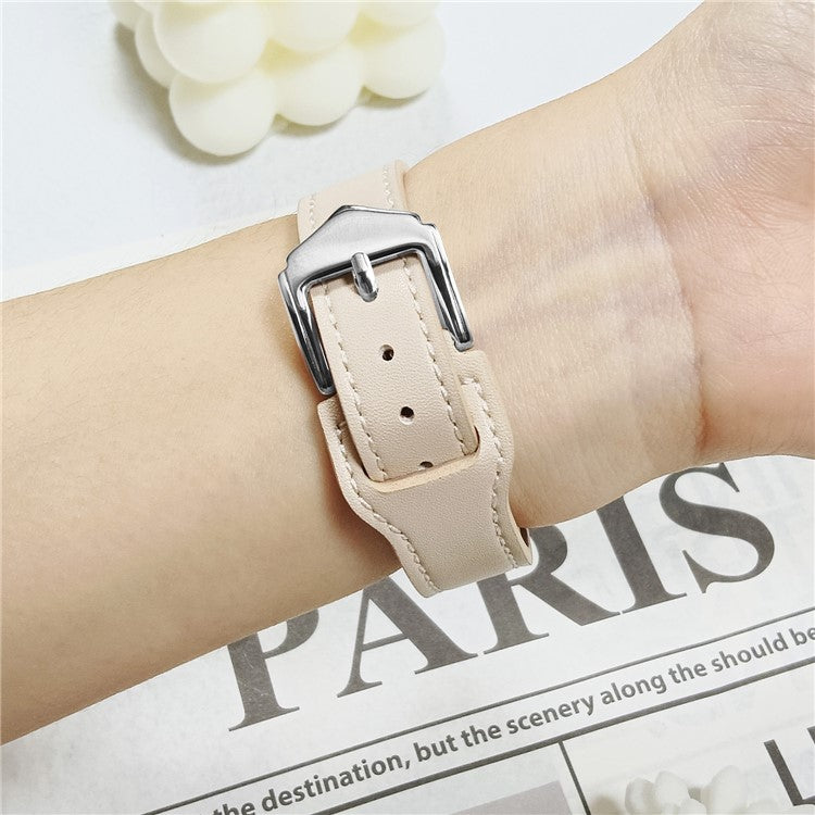 Watchband for Xiaomi Smart Band 9 NFC / 9 / 8 NFC / 8 Microfiber Leather Watch Strap with Silver Buckle - Brown